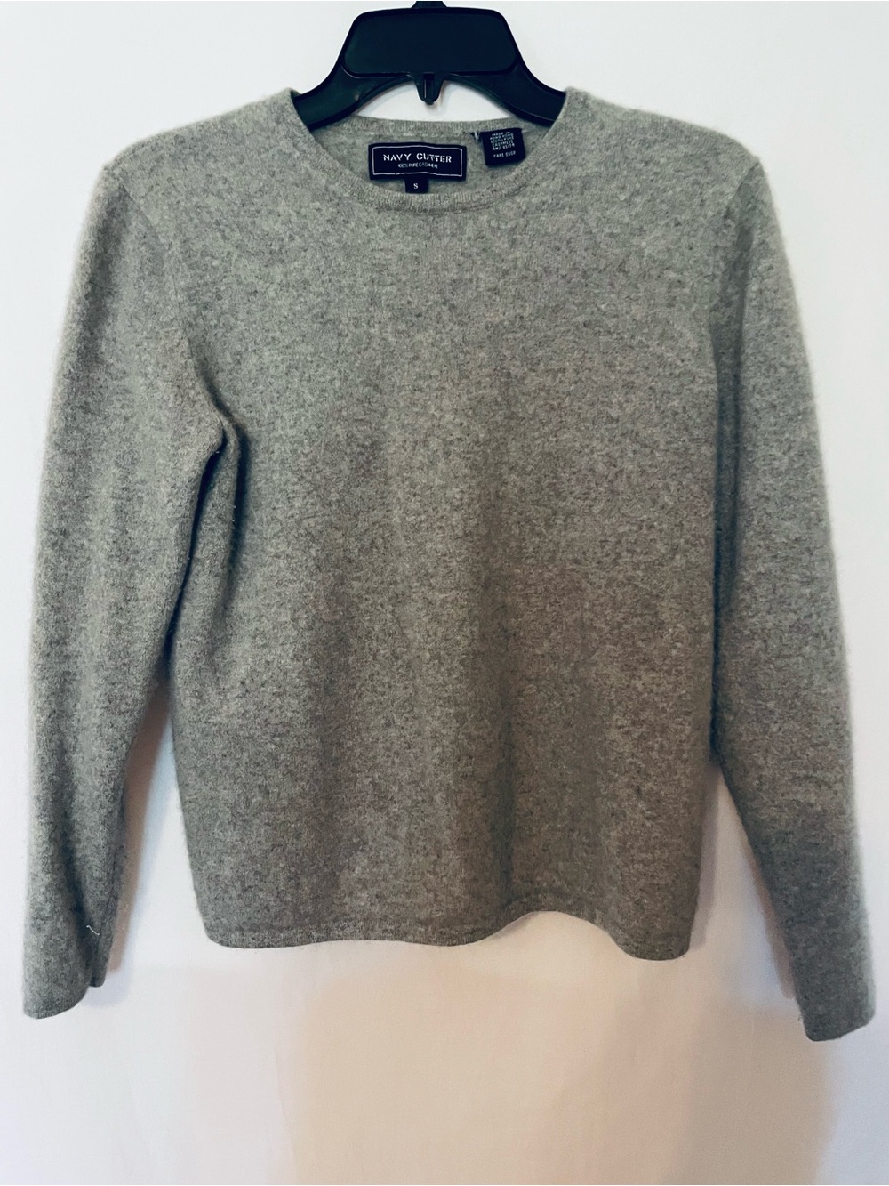 100% Cashmere Heather Gray Crewneck Sweater - Women's